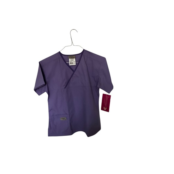 Urbane Scrubs Top Crossover‎ Neckline Pocket Medical Uniform XSM - Picture 1 of 16